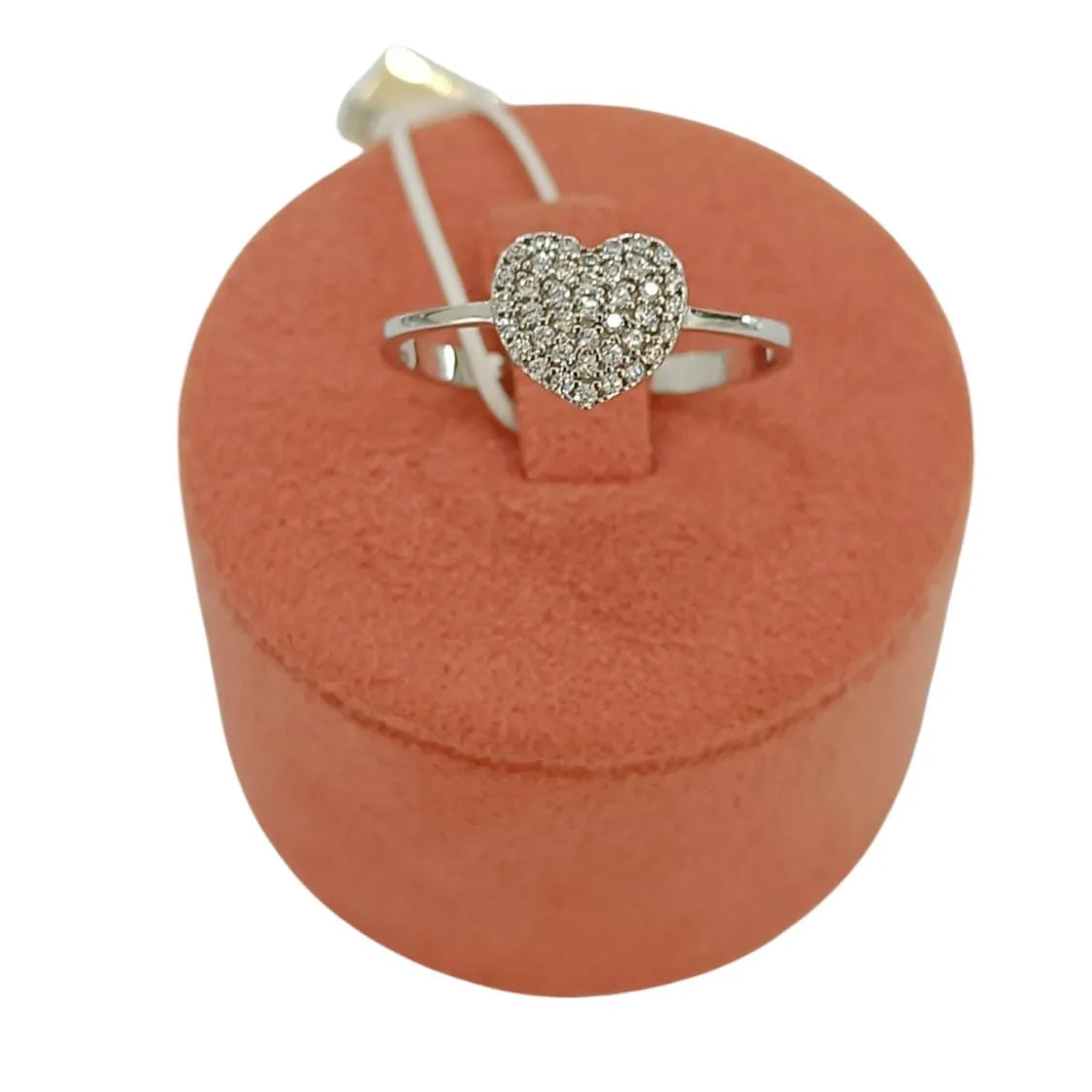Anello donna con cuore zirconato in oro bianco 9kt Igold