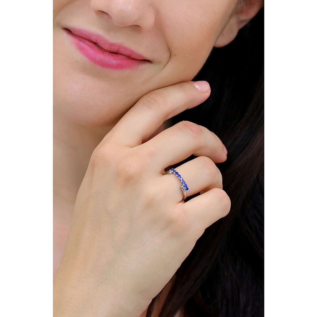 Anello donna in argento con pietre blu gioielli 4US Cesare Paciotti 4uan5809w
