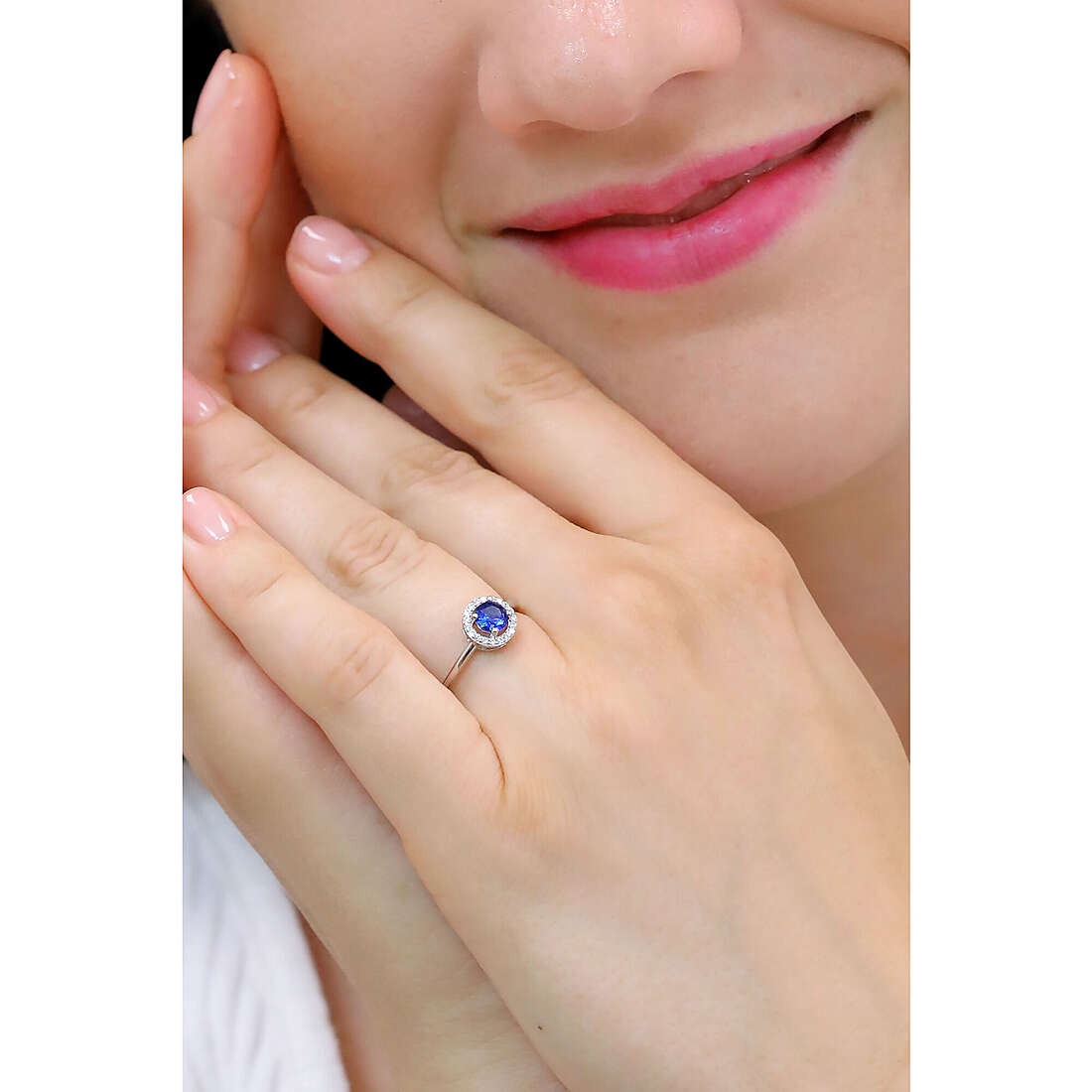 Anello donna gioielli in argento con pietra blu 4US Cesare Paciotti 4uan5400w