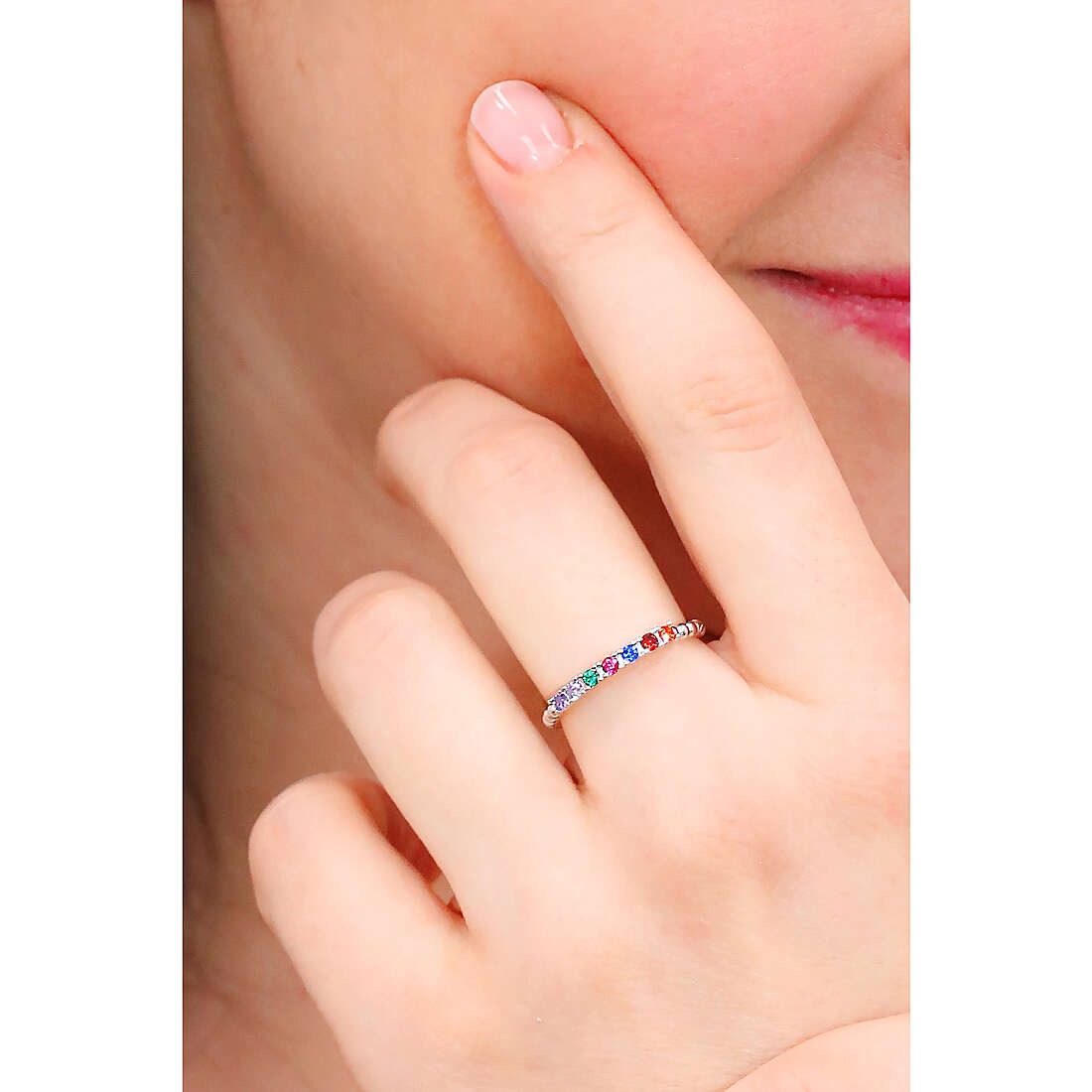 Damenring aus Silber mit bunten Zirkonia Schmuck 4US Cesare Paciotti 4UAN5412W