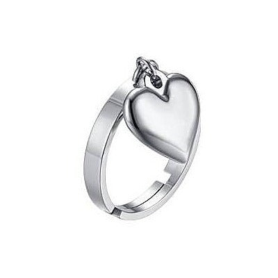 Anello donna in acciaio con ciondolo cuore gioielli Luca Barra Summer ank457