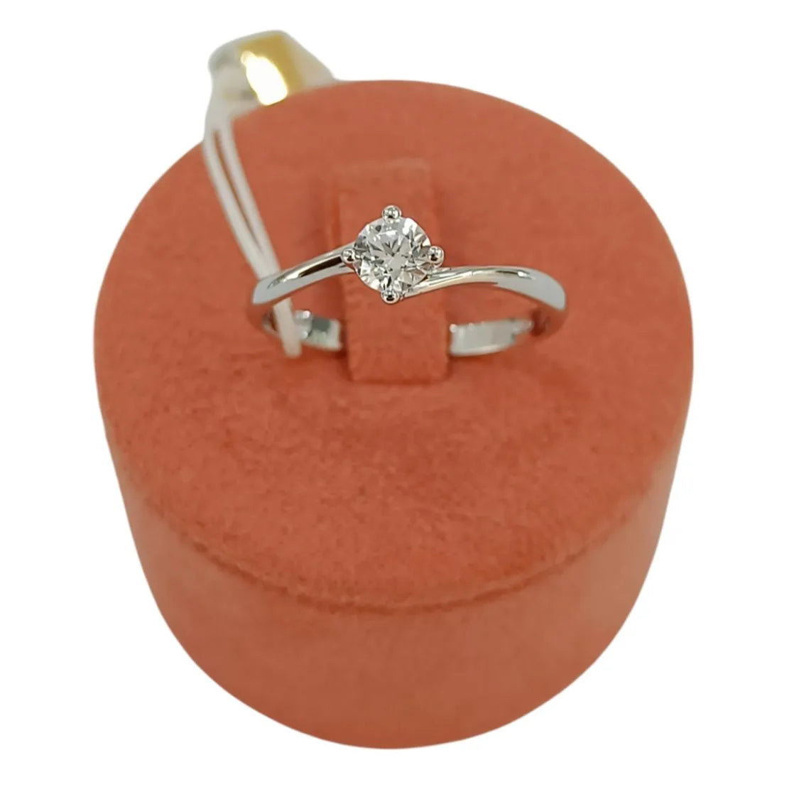 Anello donna solitario in oro bianco 9kt con zircone bianco Igold