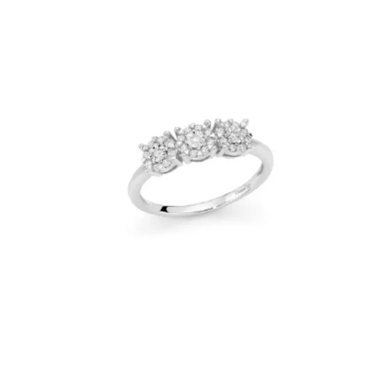 Anello donna trilogy Donnaoro in oro bianco 18kt e diamanti laf12091.018
