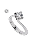 Anello solitario donna in oro bianco e diamanti Donnaoro dkas8785.s005