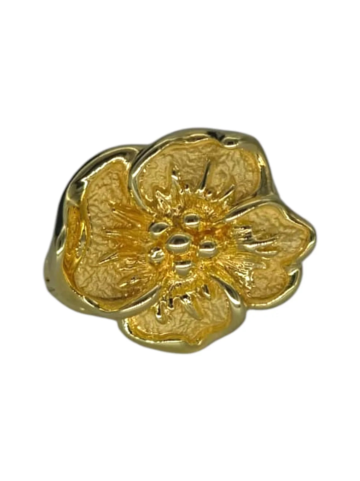 Set fiore grande in oro giallo 18 carati