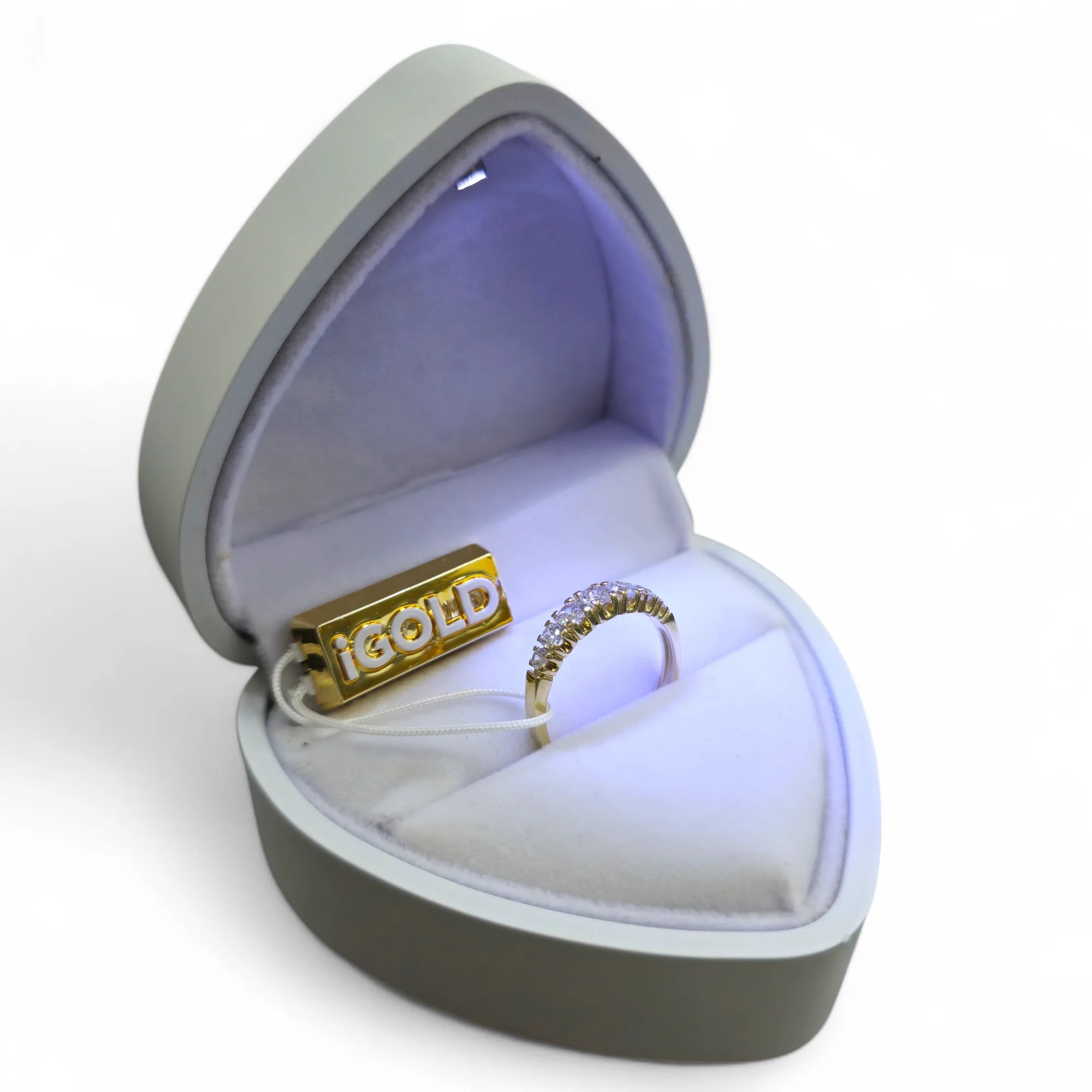 Damen-Memoirering in 9 Karat Gelbgold mit weißen Zirkonia Igold