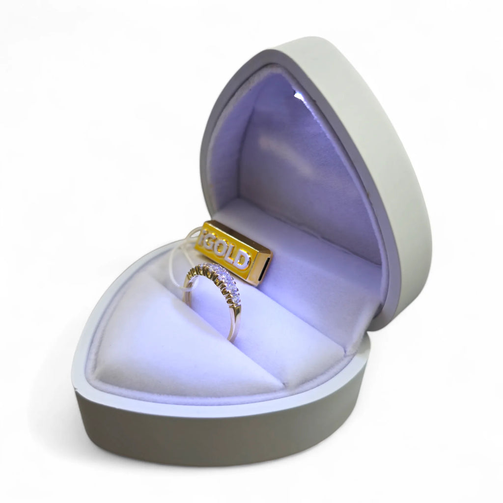 Damen-Memoirering in 9 Karat Gelbgold mit weißen Zirkonia Igold