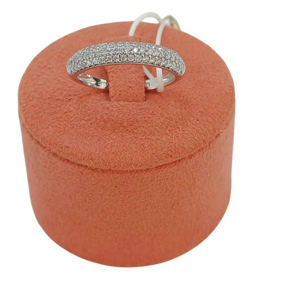 Anello donna a fascia pavè in oro bianco 9kt con zirconi bianchi Igold