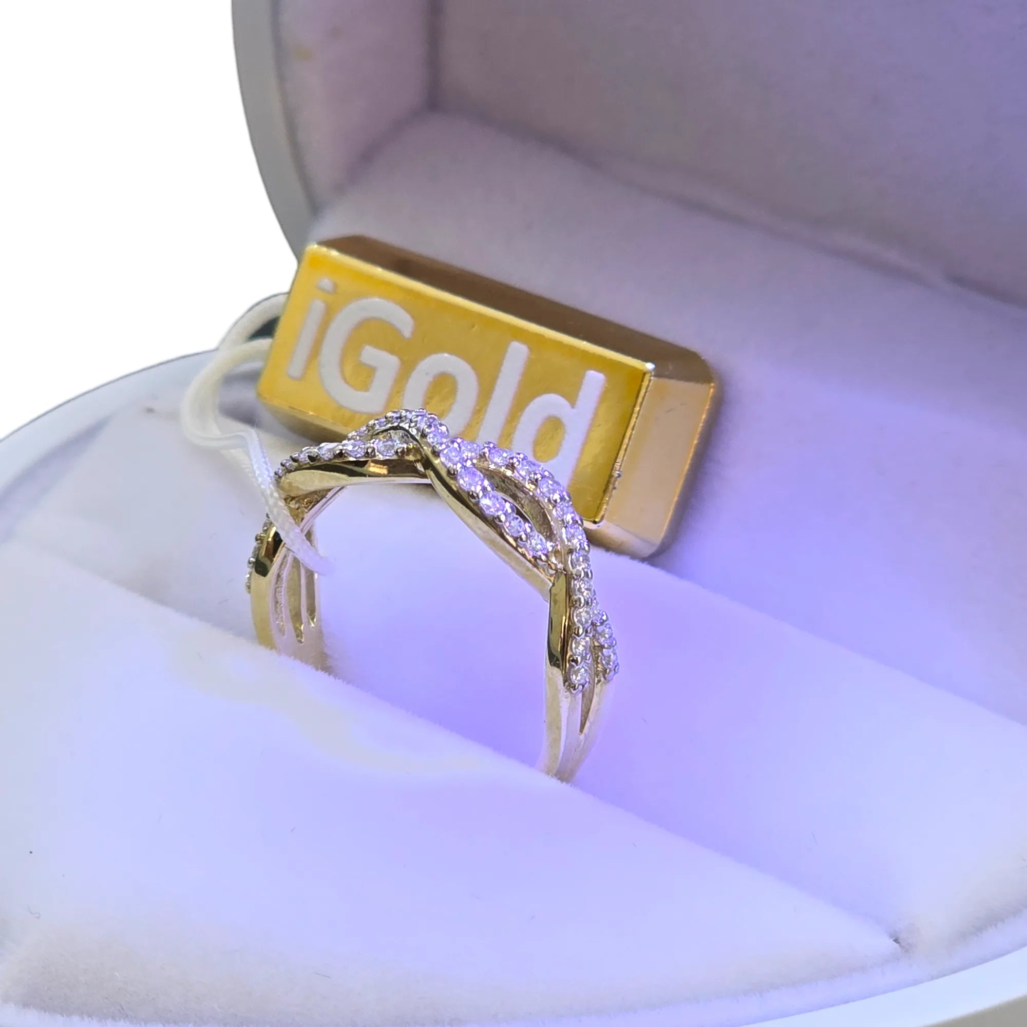 Anello donna oro giallo 9 carati con zirconi bianchi Igold