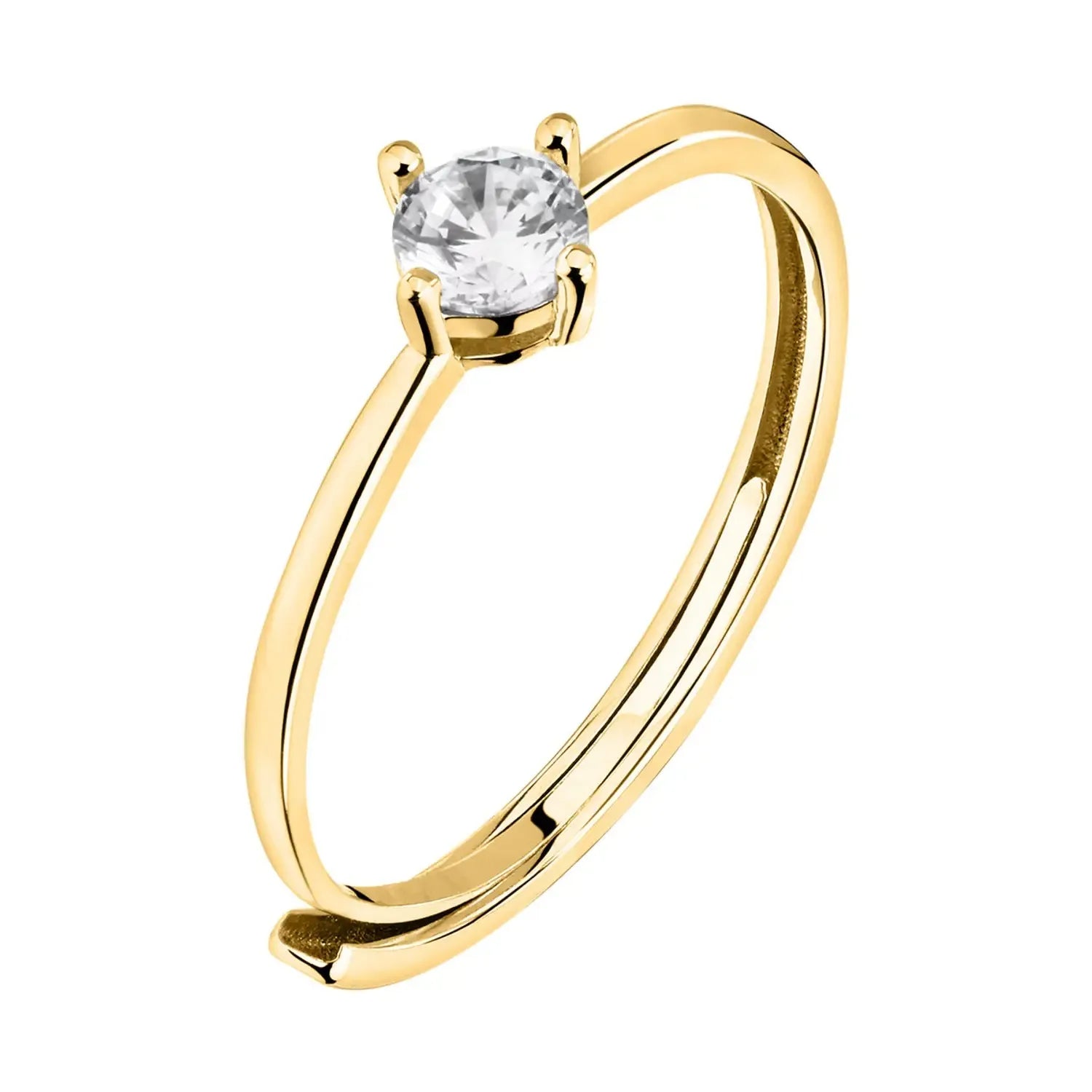 Anello solitario donna in argento dorato La petite story lps03awv16