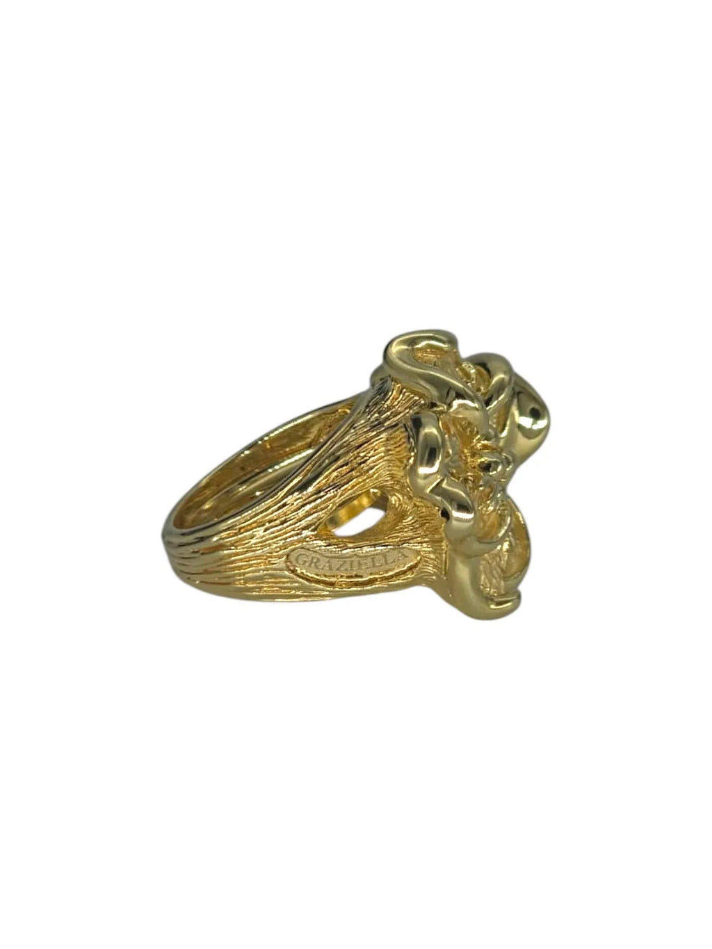 Set fiore grande in oro giallo 18 carati