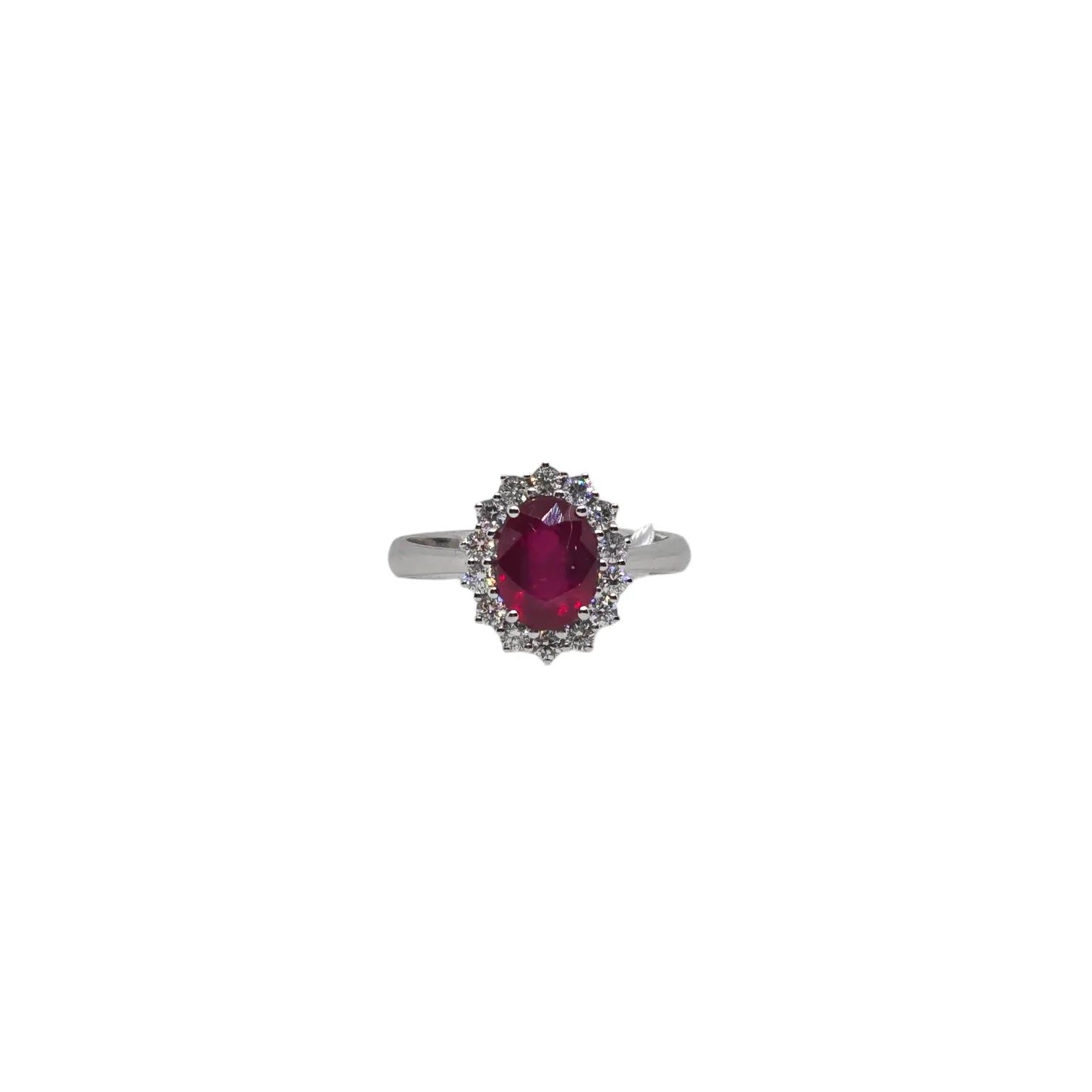 Damenring PG Schmuck aus Weißgold, Diamanten und Rubin ANELEGANCE/4R