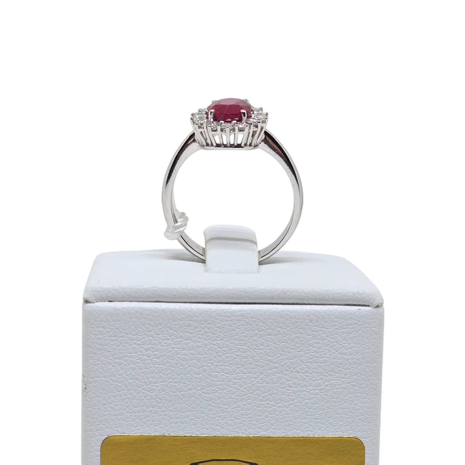 Damenring PG Schmuck aus Weißgold, Diamanten und Rubin ANELEGANCE/4R
