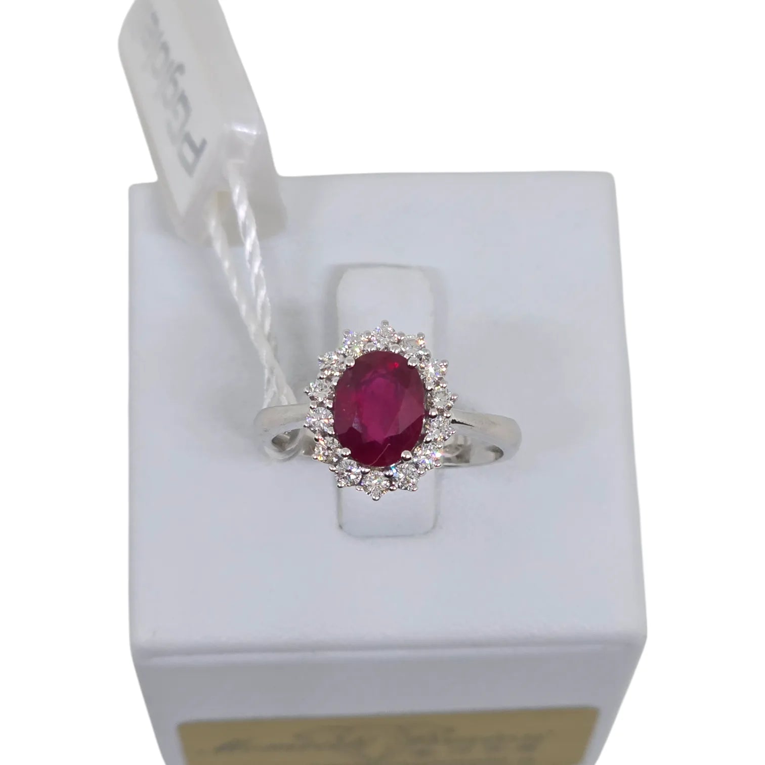 Damenring PG Schmuck aus Weißgold, Diamanten und Rubin ANELEGANCE/4R