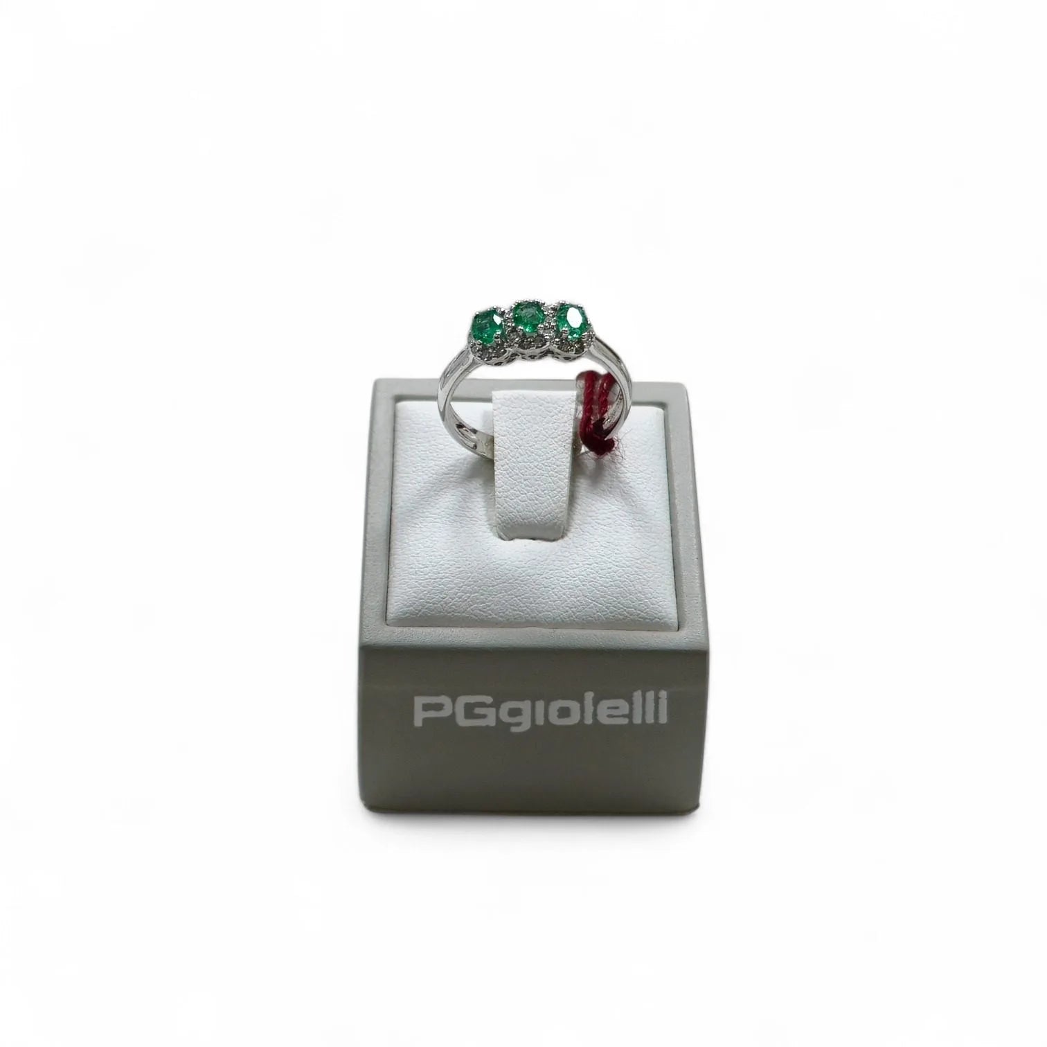 Anello donna trilogy smeraldo Pg gioielli in oro bianco 18kt