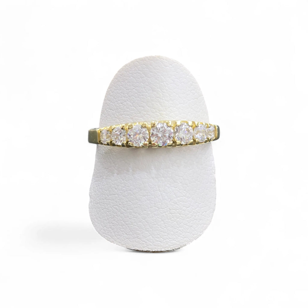 Damen-Memoirering in 9 Karat Gelbgold mit weißen Zirkonia Igold