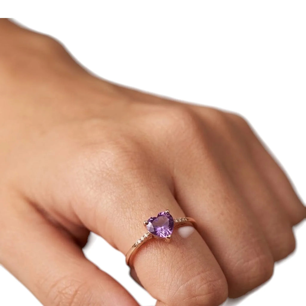 Anello kioto donna in oro rosa 9kt topazio viola