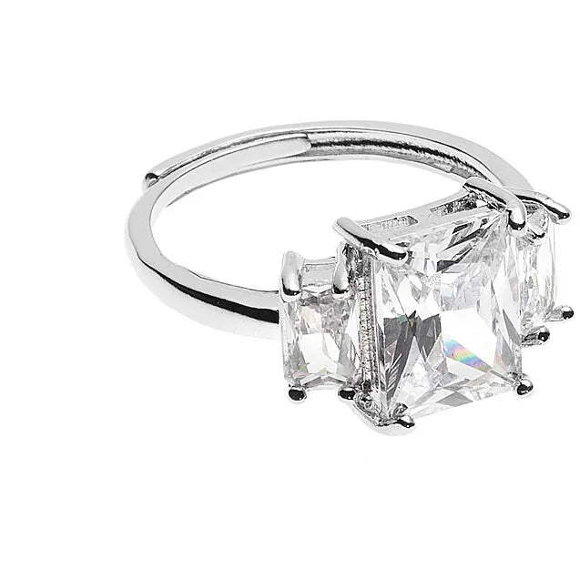 Anello donna con pietra bianca in argento Ottaviani 501162A
