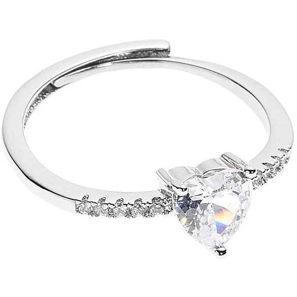 Anello donna con pietra bianca in argento Ottaviani 501163A