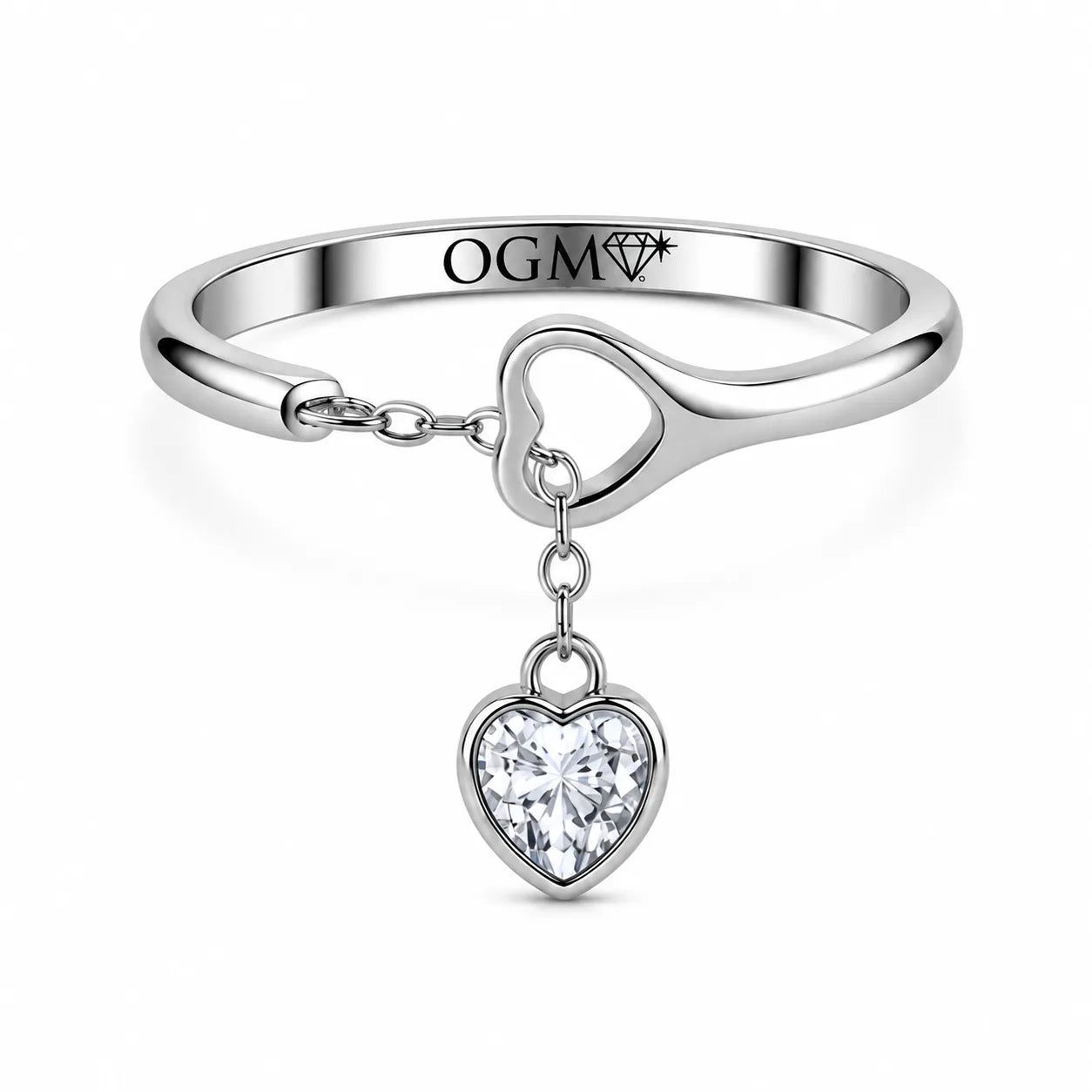 Anello con cuore by OGM Acciaio e Dorato 18KT