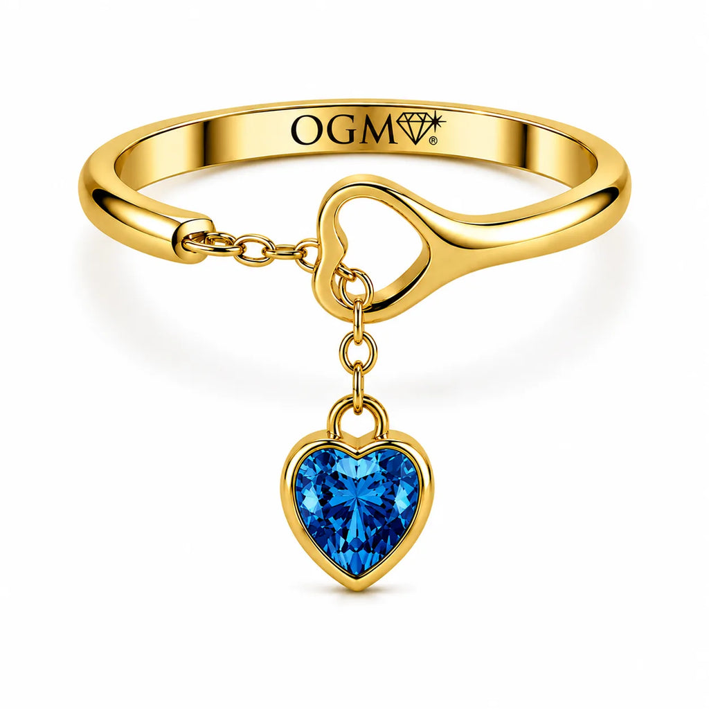 Anello con cuore by OGM Acciaio e Dorato 18KT