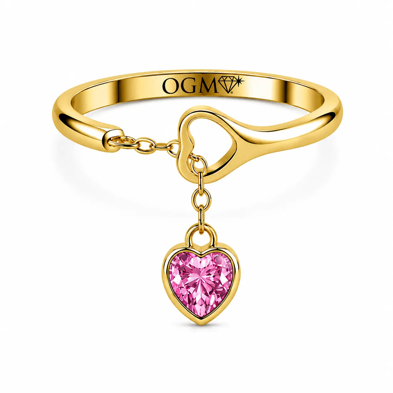 Anello con cuore by OGM Acciaio e Dorato 18KT