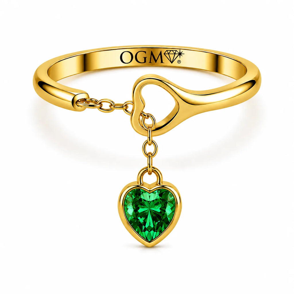 Anello con cuore by OGM Acciaio e Dorato 18KT