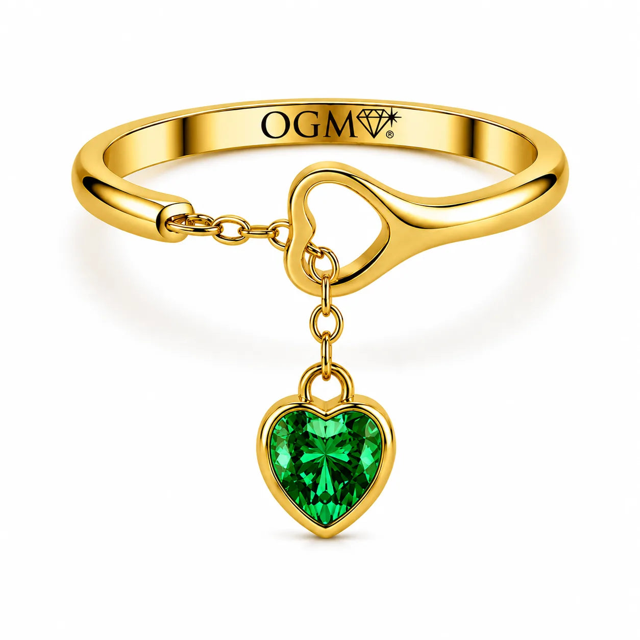 Anello con cuore by OGM Acciaio e Dorato 18KT