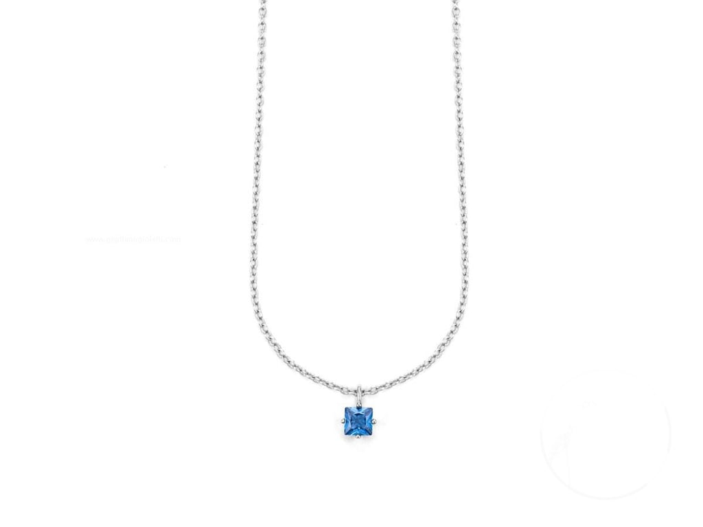 Collana donna in argento con zircone blu 4us Cesare Paciotti San Valentino 4UCL5695W