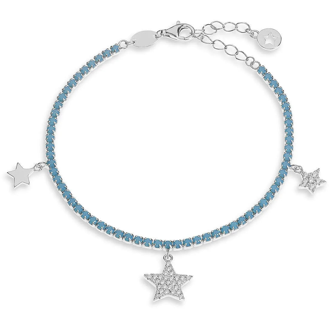 Bracciale tennis blu donna gioielli con stelle Comete bra 252