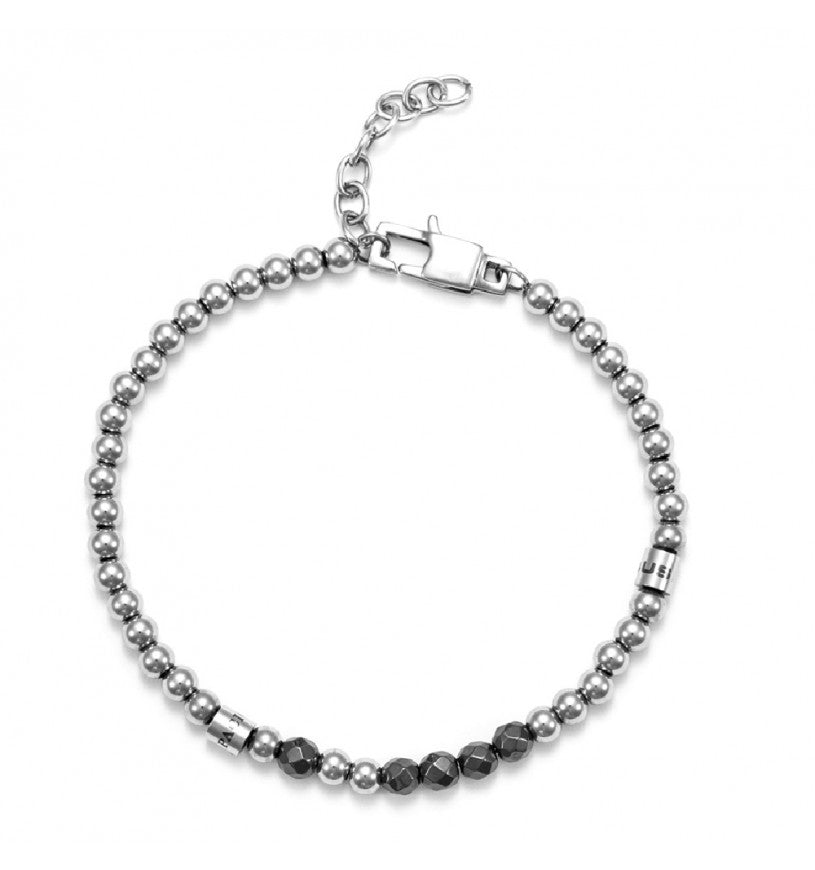 Bracciale uomo in acciaio 4US Cesare Paciotti uomo 4UBR5613 con sfere diamantate