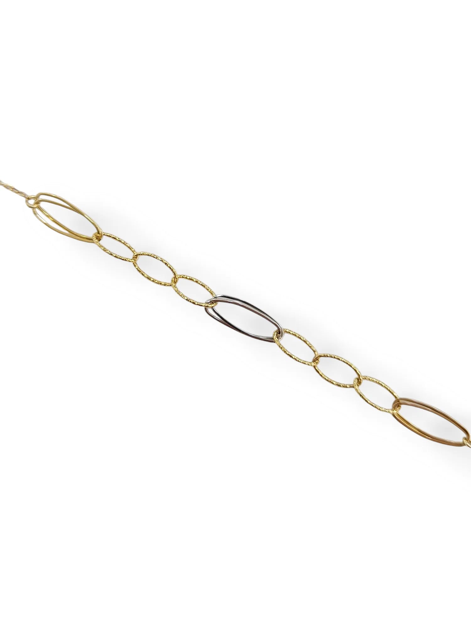Bracciale donna bicolore in oro 9 carati lavorato Igold