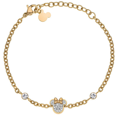 Bracelet enfant bijoux Disney Mickey et Minnie b600589yrwl-b.cj en acier doré
