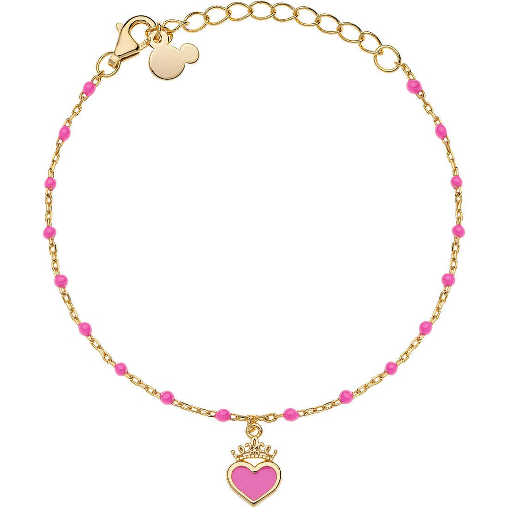 Bracciale bambina gioielli Disney bs00078yl-55.cs in argento dorato 925 ciondolo cuore