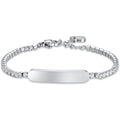 Bracciale bambino gioielli Luca Barra jb171 con piastra centrale e zirconi bianchi