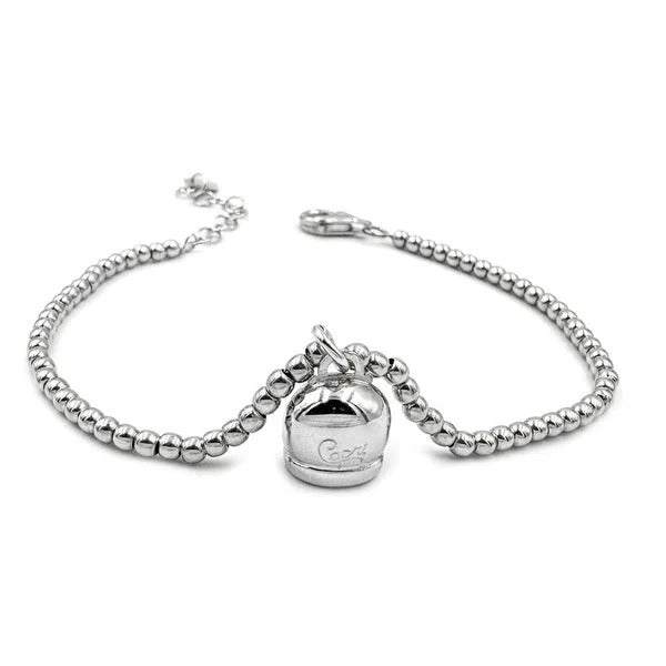 Bracciale campanella capri in argento con sfere lisce. Realizzato dai maestri artigiani in Argento 925 Rodiato, questo bracciale personalizzato MADE IN ITALY è un gioiello ricco di storia e leggenda. Simbolo di augurio e buon auspicio, è perfetto per le p