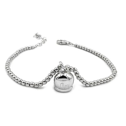 Bracciale campanella capri in argento con sfere lisce. Realizzato dai maestri artigiani in Argento 925 Rodiato, questo bracciale personalizzato MADE IN ITALY è un gioiello ricco di storia e leggenda. Simbolo di augurio e buon auspicio, è perfetto per le p
