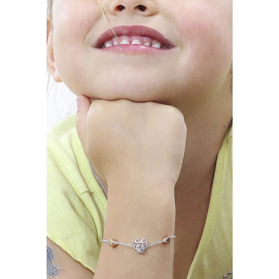 Bracciale Con Charms bambina Argento 925 gioiello Disney Mickey Mouse bs00033trwl-55.cs
