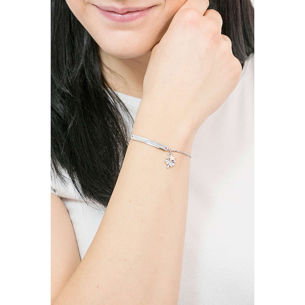 Bracciale con targa donna argento 925 gioiello Comete Stella bra 215