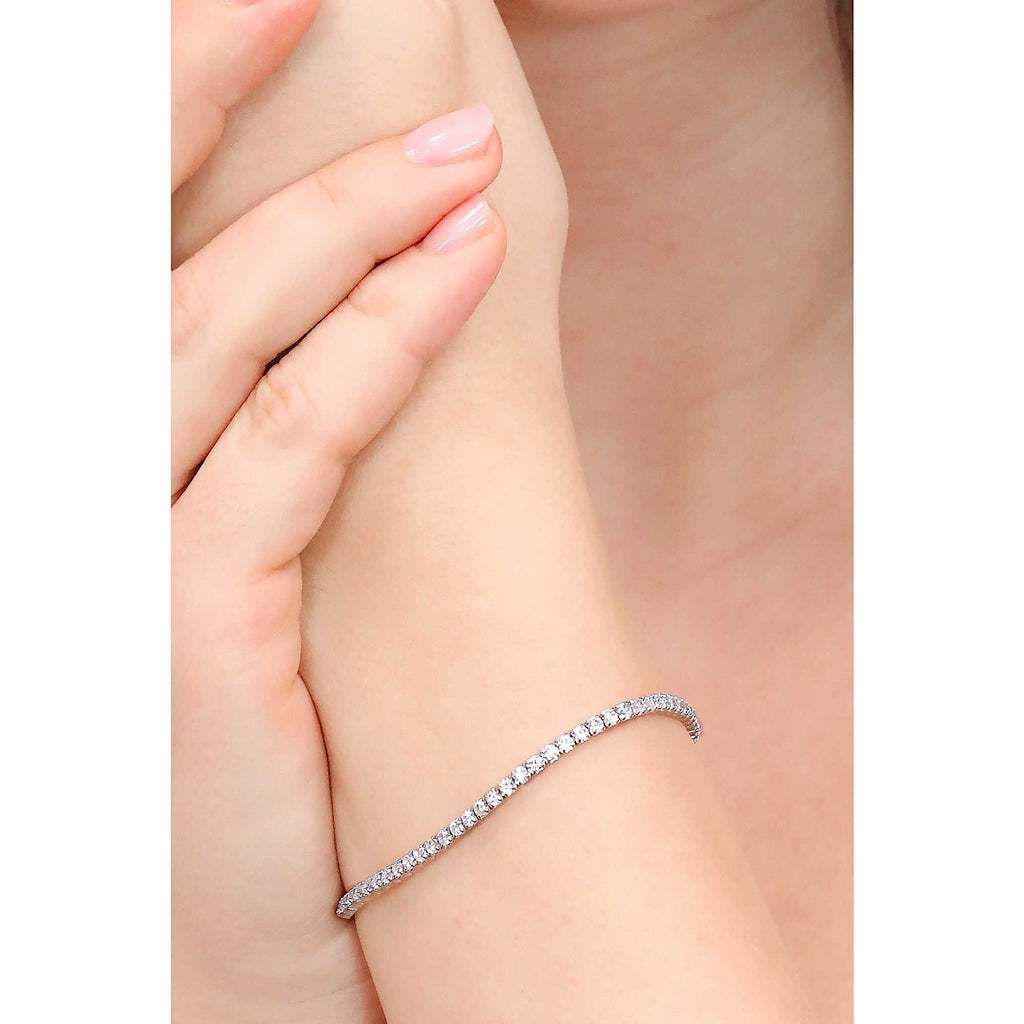 Bracciale tennis donna in argento e zirconi bianchi gioielli 4US Cesare Paciotti 4ubr5406w
