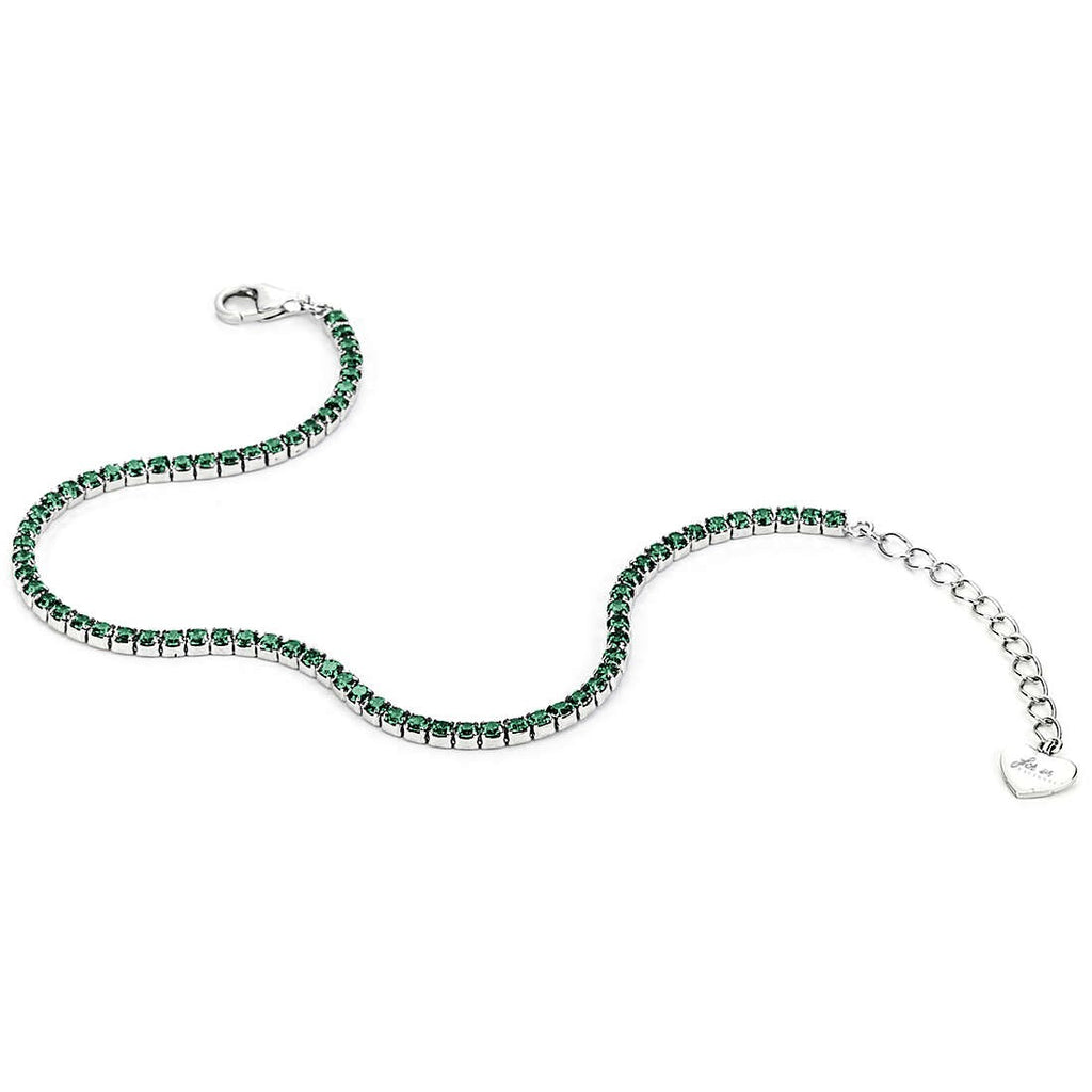 Bracciale tennis donna in argento con pietre verdi gioielli 4US Cesare Paciotti 4UBR5408w