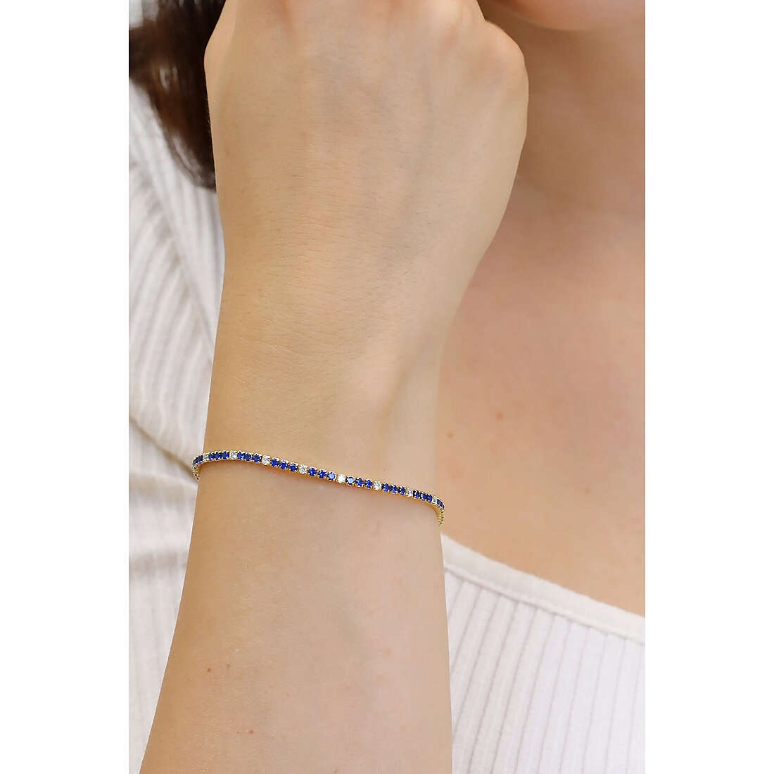 Bracciale tennis in argento dorato donna gioielli 4US Cesare Paciotti 4UBR5820W