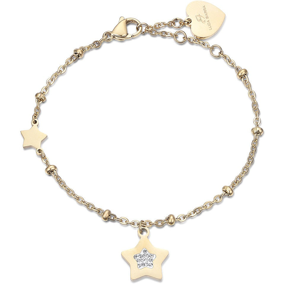 Bracciale donna gioielli Luca Barra bk1990 con ciondolo stella zirconata