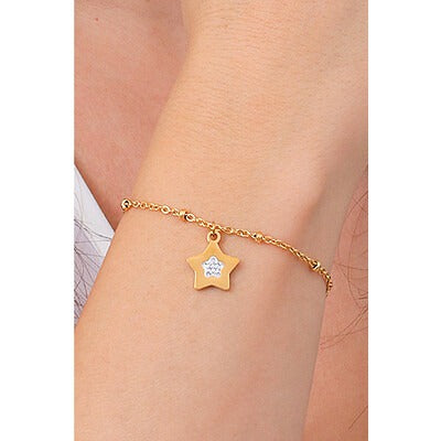 Bracciale donna gioielli Luca Barra bk1990 con ciondolo stella zirconata