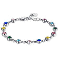 Luca Barra Damenschmuckarmband bk2442 mit bunten Kristallen aus Stahl