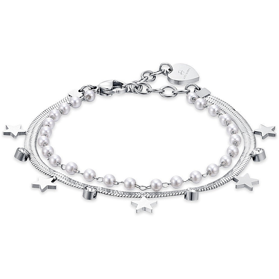 Damenarmband Luca Barra bk2394 mit Doppelfaden und Sternenanhängern
