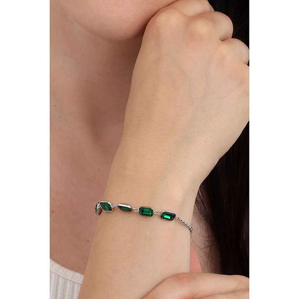 Damenarmband aus Stahl Luca Barra Summer bk2510 mit grünen Steinen