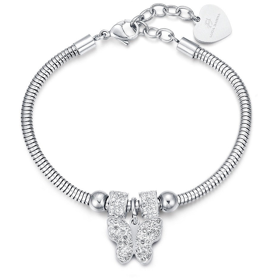 Bracciale donna gioielli Luca Barra Pretty Moment bk1936 con ciondolo farfalla