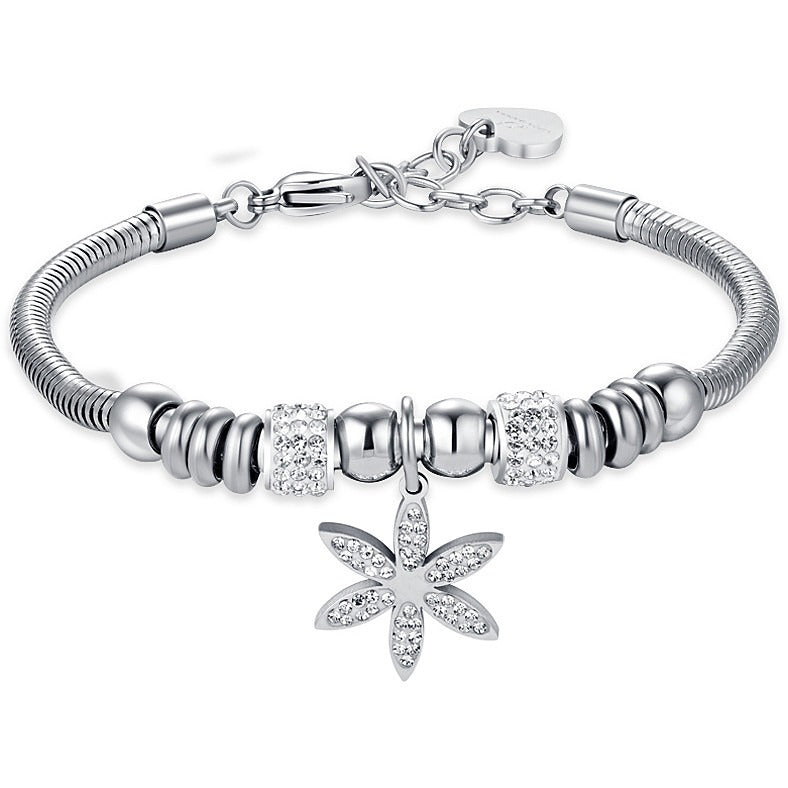 Damenarmband Luca Barra bk2333 mit Blume und weißen Kristallen