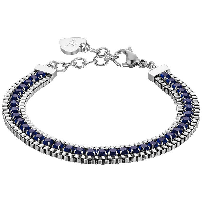 Bracciale tennis donna gioielli Luca Barra bk2298 con cristalli blu